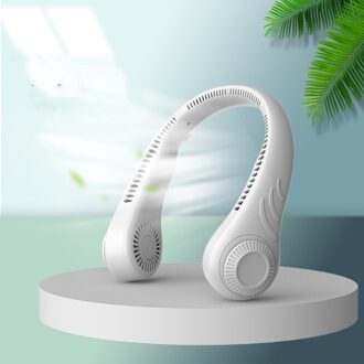 Opknoping Nek Fan Draagbare Usb Opladen Handheld Student Lui Opknoping Hals Kleine Mini Netto Rood Kleine Elektrische Ventilator wit