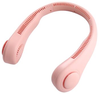 Opknoping Nek Fan Zomer Luchtkoeler Draagbare Mini Air Cooling Fan Voor Sport Usb Opladen Elektrische Ventilator 3-speed Verstelbare roze