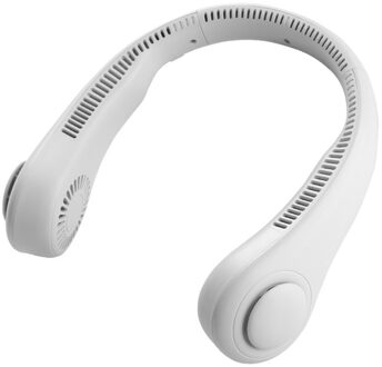 Opknoping Nek Fan Zomer Luchtkoeler Draagbare Mini Air Cooling Fan Voor Sport Usb Opladen Elektrische Ventilator 3-speed Verstelbare wit