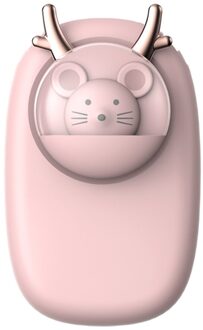 Opknoping Nek Ventilator Leuke Cartoon Huisdier Hand-Held Bladloze Taille Ventilator Laag Geluidsniveau Roze