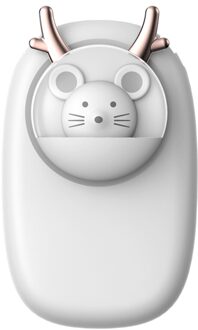 Opknoping Nek Ventilator Leuke Cartoon Huisdier Hand-Held Bladloze Taille Ventilator Laag Geluidsniveau wit