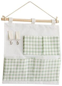 Opknoping Opbergtas Met 4 Pocket 2 Haken Wall Mounted Kledingkast Organizer Cosmetica Keys Organizer Waterdichte Opbergtas groen