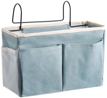 Opknoping Opbergtas Nachtkastje Organizer Slaapzaal Telefoon Boek Tijdschrift Opbergtas Houder Met Haak Bed Pocket Blauw