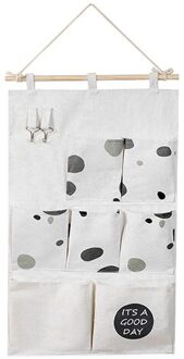 Opknoping Organizer Opknoping Doek Organizer Katoen En Linnen Art Opbergtas Multi-Raster Muur Opknoping Opbergtas Achter Deur