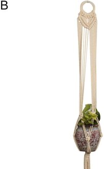 Opknoping Pannenlap Plant Planter Mand Hanger Katoenen Touw Macrame Gevlochten Craft B