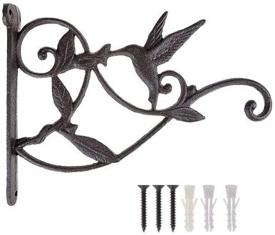 Opknoping Plant Haak Hummingbird Gietijzeren Decoratieve Bloemenmand Muur Opknoping Haken Bracket Hanger Voor Indoor Outdoor Planten Bi