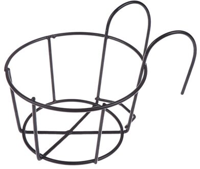 Opknoping Plant Iron Rekken Balkon Ronde Bloempot Rack Reling Hek Outdoor Ronde Bloempot Tuin zwart