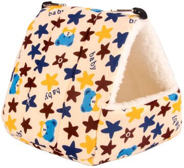 Opknoping Pluche Vogelnest Vogel Cave Kooi Ratten Hamster Huis Opknoping Kooi Dikke Mode Hangmat Vogel Speelgoed Papegaai Nest Warm fleece Beige / 8x8CM