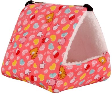 Opknoping Pluche Vogelnest Vogel Cave Kooi Ratten Hamster Huis Opknoping Kooi Dikke Mode Hangmat Vogel Speelgoed Papegaai Nest Warm fleece rood / 12x14CM