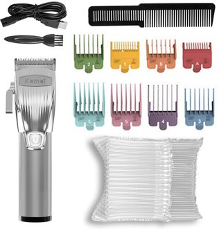 Oplaadbare 100-240V Tondeuse Mannen Professionele Kapper Fading Mengen Elektrische Tondeuse Draadloze Haar Snijgereedschap met bubble zak