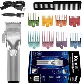 Oplaadbare 100-240V Tondeuse Mannen Professionele Kapper Fading Mengen Elektrische Tondeuse Draadloze Haar Snijgereedschap met doos