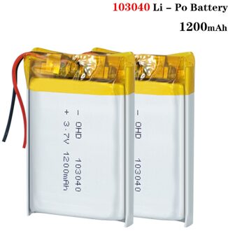 Oplaadbare 1200Mah Li-Po Batterij 103040 Li-Ion Lipo Cellen Lithium Li-Po Polymeer Batterij Voor MP3 MP4 dvd Gps Bluetooth Headset 2stk