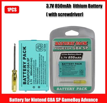 Oplaadbare 850Mah Li-Ion Batterij Voor Nintendo Game Boy Advance Sp Systemen + Schroevendraaier Vervangbare Batterij Voor Gba Sp