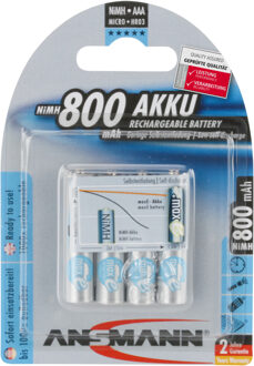 Oplaadbare AAA batterij (potlood) Ansmann maxE HR03 NiMH 800 mAh 1.2 V 4 stuk(s)