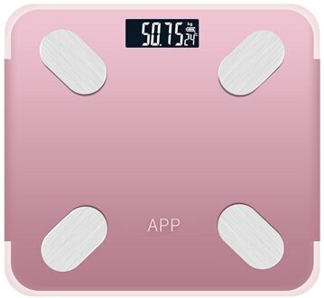 Oplaadbare Bluetooth APP Android IOS Smart Menselijk Lichaam Elektronische Weegschaal Vet Meter Meet Kamertemperatuur Instellen Dieet Tijd roos goud