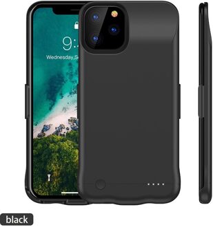 Oplaadbare Case Voor iPhone 11 Pro Max Mobiele Telefoon Externe Batterij Case voor iPhone11 Powerbank Backup Batteria 11 zwart