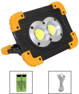 Oplaadbare Cob Zaklamp Led Camping Verlichting Lantaarn 18650 20W Grote Schijnwerper Hoge Helderheid Usb Outdoor Licht Lamp 20W met accu