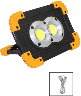 Oplaadbare Cob Zaklamp Led Camping Verlichting Lantaarn 18650 20W Grote Schijnwerper Hoge Helderheid Usb Outdoor Licht Lamp 20W nee accu