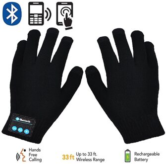 Oplaadbare Draadloze Bluetooth Handschoenen Vrouwen Mannen Winter Knit Warm Wanten Call Talking Touchscreen Handschoenen Mobiele Telefoon Pad grijs