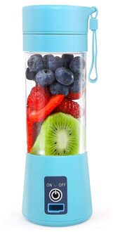 Oplaadbare Elektrische Fruit Juicer Blender Handheld Smoothie Milkshake Maker Groente Squeezer Juice Roeren Mixer Tool Blauw