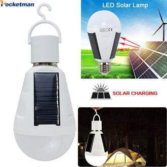 Oplaadbare Led Lamp E27 Led Solar Lamp 7W 85V-265V Outdoor Emergency Zonne-energie Lamp Reizen vissen Camping Ligh