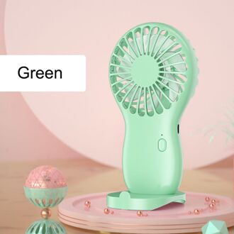 Oplaadbare Mini Draagbare Pocket Fan Telefoon Houder Cool Air Hand Held Reizen Koeler Koelventilator Voor Kantoor Outdoor thuis groen