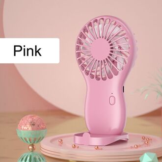 Oplaadbare Mini Draagbare Pocket Fan Telefoon Houder Cool Air Hand Held Reizen Koeler Koelventilator Voor Kantoor Outdoor thuis Roze