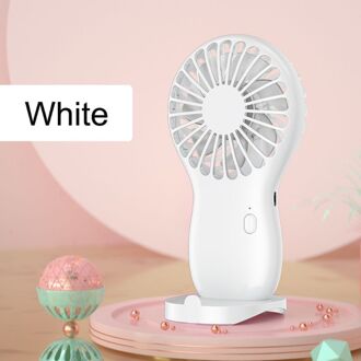 Oplaadbare Mini Draagbare Pocket Usb Fan Phone Holder Cool Air Hand Held Reizen Koeler Koelventilator Voor Kantoor Outdoor Home wit