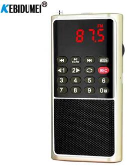 Oplaadbare Mini Fm Radio Draagbare Speaker Big Volume Met Hoofdtelefoon Jack Hifi Sound Radio Station Pocket Radio Speaker zwart