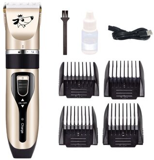 Oplaadbare Pet Grooming Tondeuse Kit Pet Pusher Low Noise Scheren Haar Trimmer Clipper Kapper Grooming Voor Honden set1
