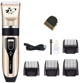 Oplaadbare Pet Grooming Tondeuse Kit Pet Pusher Low Noise Scheren Haar Trimmer Clipper Kapper Grooming Voor Honden set2