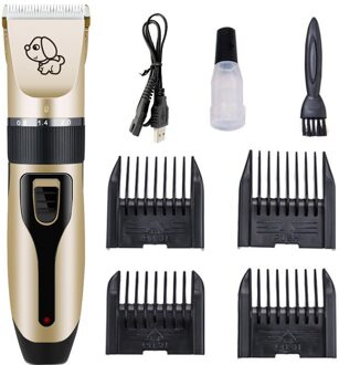 Oplaadbare Pet Hond Tondeuse Professionele Kat Dier Trimmer Low Noise Grooming Razor Machine Vliegende Scharen Set