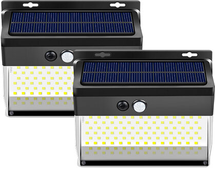 Oplaadbare Straat Licht 100 172 262 Led Waterdichte Pir Motion Sensor Beveiliging Solar Lamp Outdoor Emergency Tuin Wandlamp 2stk 262LED licht