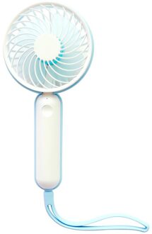 Oplaadbare Ventilator Draagbare Usb Charge 3 Gear Speed Plastic Grote Fan Blade Polsband Handheld Travel Cool Elektrische Mini Ventilator Blauw