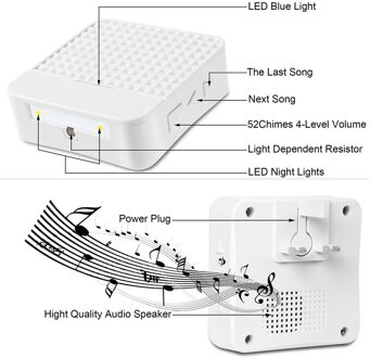 Opladen 52 Ringtones Thuis Draagbare Hotel Energiebesparing Draadloze Deurbel Duurzaam Led Licht Zonne-energie Smart Loudy Waterdicht wit / EU