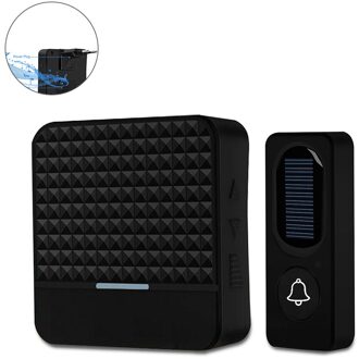 Opladen 52 Ringtones Thuis Draagbare Hotel Energiebesparing Draadloze Deurbel Duurzaam Led Licht Zonne-energie Smart Loudy Waterdicht zwart / VS