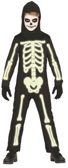 Oplichtend skeletten kostuum voor jongens 10-12 jaar (140-152)