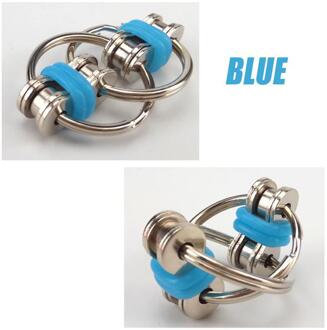 Opluchting Bike Chain Fidget Speelgoed Voor Autisme Antistress Speelgoed Set Anti Stress Adhd Spinner Sleutel Metalen Ring Puzzel Zintuiglijke speelgoed Blauw