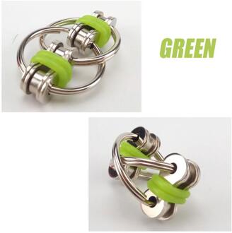 Opluchting Bike Chain Fidget Speelgoed Voor Autisme Antistress Speelgoed Set Anti Stress Adhd Spinner Sleutel Metalen Ring Puzzel Zintuiglijke speelgoed groen