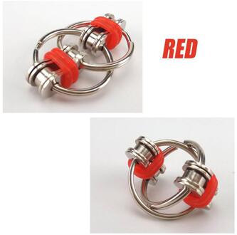 Opluchting Bike Chain Fidget Speelgoed Voor Autisme Antistress Speelgoed Set Anti Stress Adhd Spinner Sleutel Metalen Ring Puzzel Zintuiglijke speelgoed Rood