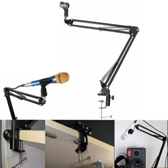 Opname Microfoon Houder Stand Clip Mic Verstelbare Suspension Boom Tafel Beugel Met Shock Houder Voor Micrphones