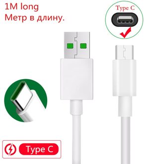 Oppo A53s A73 Reno3 Realme 6 Q2 X2 Fast Charger Usb Adapter 5A Super Flash Vooc Type C Kabel Voor huawei P Smart Z Honor 20S 1M type C kabel