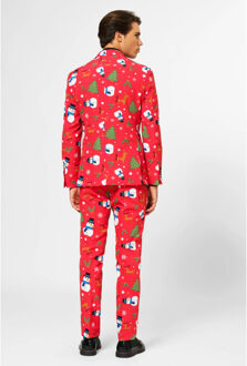 Opposuits Christmaster - Mannen Kostuum - Rood - Kerst - Maat 60