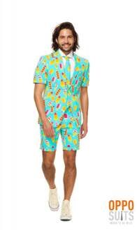 Opposuits Cool Cones - Mannen Zomer Kostuum - Blauw - Feest - Maat 58