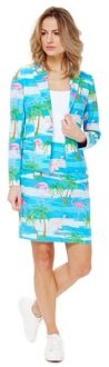 Opposuits Dames Mantelpakje Met Flamingo Print 36 (S) Multikleur