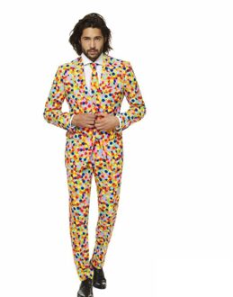 Opposuits Mr. Confetti Opposuits kostuum voor mannen - S / M (48) - Volwassenen kostuums