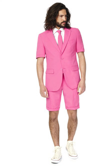 Opposuits Mr. Pink - Mannen Zomer Kostuum - Roze - Feest - Maat 58