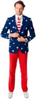 Opposuits Net pak met de Amerikaanse vlag 54 (2XL) - Carnavalskostuums Multikleur