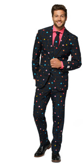 Opposuits PAC-MAN - Mannen Zomer Kostuum - Zwart - Carnaval - Maat 60