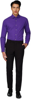 Opposuits Purple Prince - Mannen Overhemd - Paars - Feest - Maat 45/46